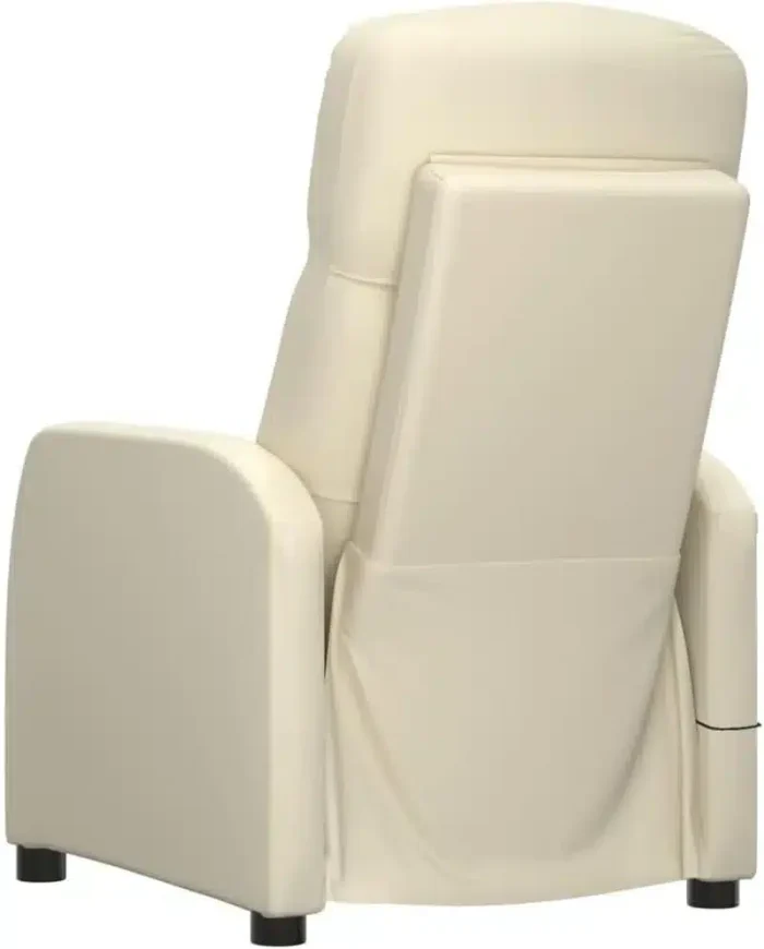 idaXL Massage Chair Cream White Faux Leather - Image 7