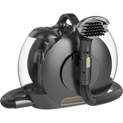 Green Lion Snail Carpet Cleaner 450W, IPX4 Waterproof, Low Noise Design, Removable Water Tank, 2000ml Clean & 1400ml Dirty Water Tank, Strong suction, Normal & Heat Mode, Self Cleaning Tube - Black