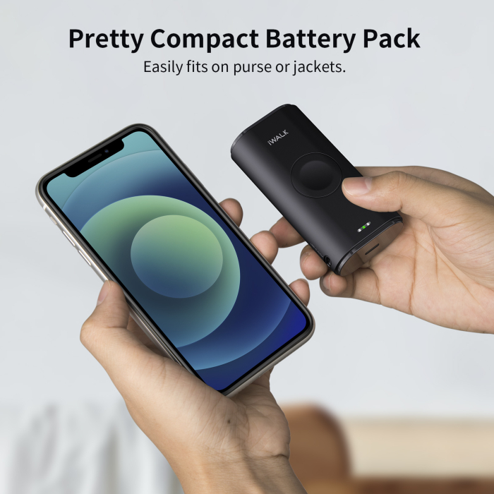 Portable Apple Watch Charger 9000mAh with Built In Lightning Cable - White - Image 3