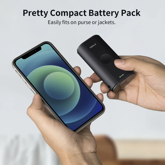 Portable Apple Watch Charger 9000mAh with Built In Lightning Cable - White - Image 3