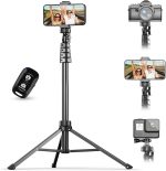 UBeesize 62" Phone Tripod & Selfie Stick Camera Tripod Stand With a Remote.