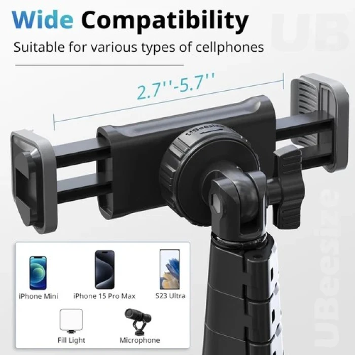 UBeesize 62" Phone Tripod & Selfie Stick Camera Tripod Stand With a Remote. - Image 5