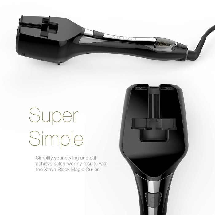 xtava Black Magic Automatic Hair Curler Ceramic Tourmaline Auto Shut Off Dual Voltage Travel Case - Image 4