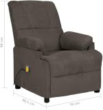 vidaXL Massage chair dark grey faux suede - Image 8