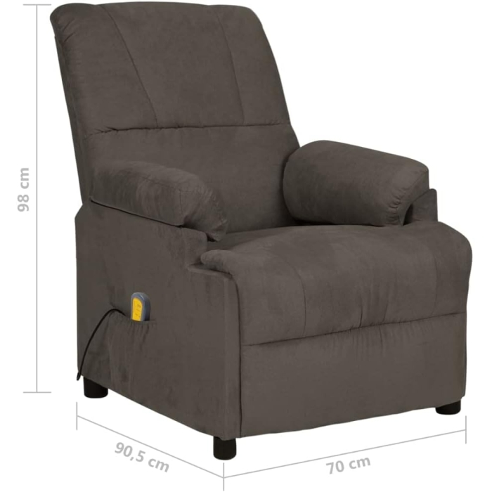 vidaXL Massage chair dark grey faux suede - Image 8
