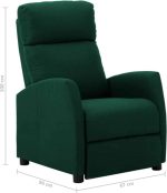 vidaXL Armchair Fabric Dark Green - Image 4