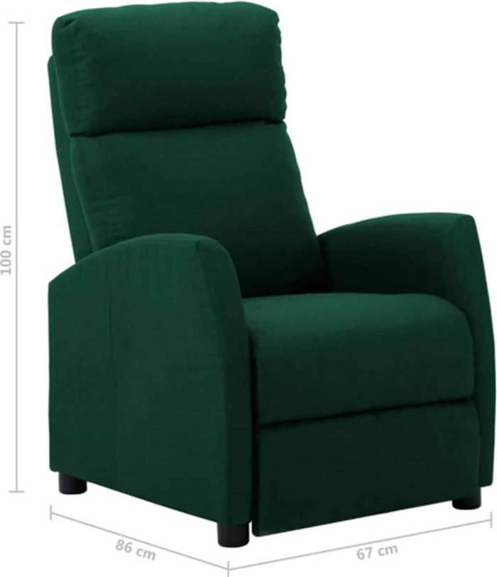 vidaXL Armchair Fabric Dark Green - Image 4