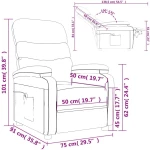 vidaXL Massage Chair Home Office Furniture Adjustable Wingback Sofa Massage Reclining Push Chair TV Recliner Armchair Grey Faux Leather - Image 3