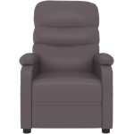 vidaXL Massage Chair Home Office Furniture Adjustable Wingback Sofa Massage Reclining Push Chair TV Recliner Armchair Grey Faux Leather - Image 4