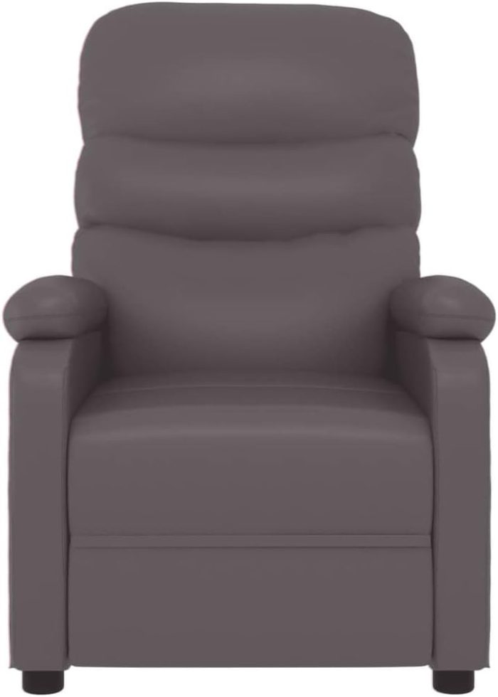 vidaXL Massage Chair Home Office Furniture Adjustable Wingback Sofa Massage Reclining Push Chair TV Recliner Armchair Grey Faux Leather - Image 4