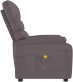 vidaXL Massage Chair Home Office Furniture Adjustable Wingback Sofa Massage Reclining Push Chair TV Recliner Armchair Grey Faux Leather - Image 5