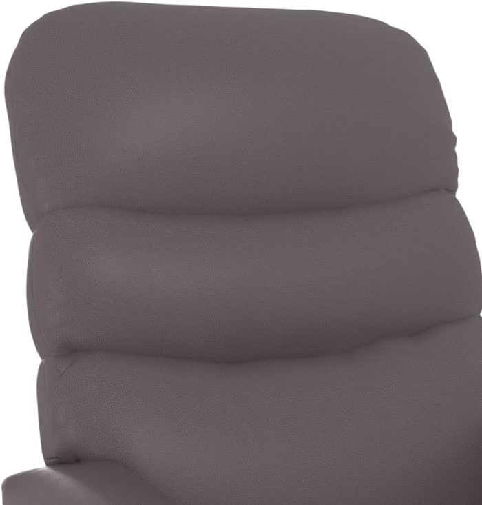 vidaXL Massage Chair Home Office Furniture Adjustable Wingback Sofa Massage Reclining Push Chair TV Recliner Armchair Grey Faux Leather - Image 7