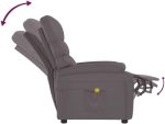 vidaXL Massage Chair Home Office Furniture Adjustable Wingback Sofa Massage Reclining Push Chair TV Recliner Armchair Grey Faux Leather - Image 8