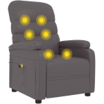 vidaXL Massage Chair Home Office Furniture Adjustable Wingback Sofa Massage Reclining Push Chair TV Recliner Armchair Grey Faux Leather - Image 9