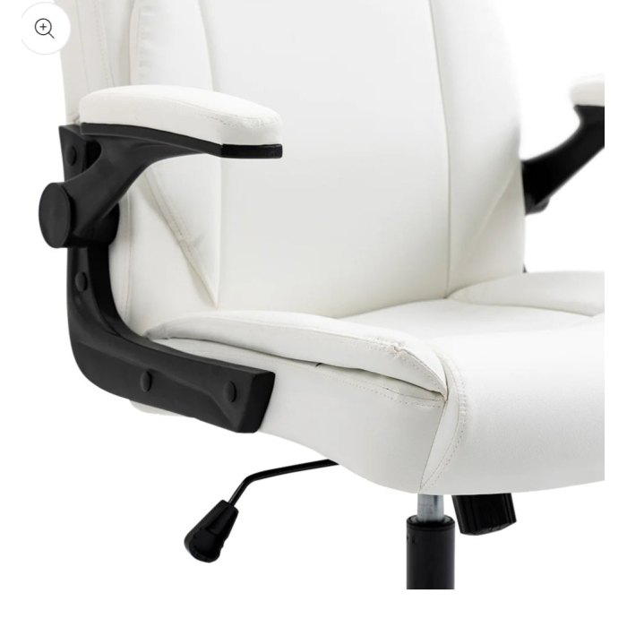 Ergonomic Office Chair with Flip-Up Armrests – White - Image 4