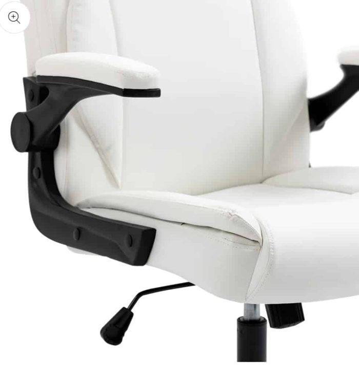 Ergonomic Office Chair with Flip-Up Armrests – White - Image 4