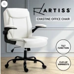 Ergonomic Office Chair with Flip-Up Armrests – White - Image 5