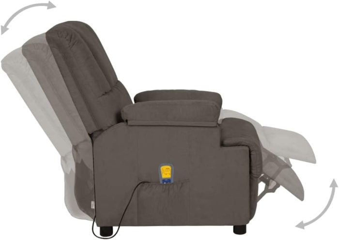 vidaXL Massage chair dark grey faux suede - Image 3