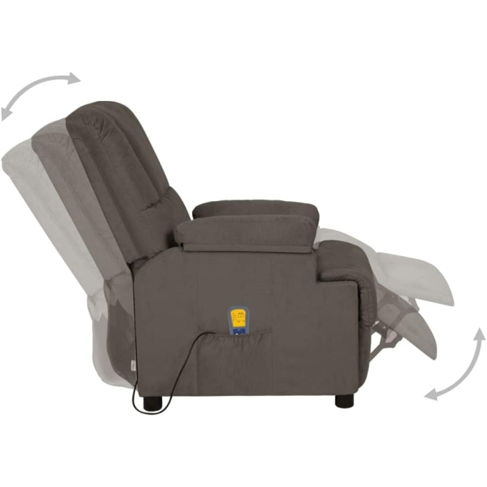 vidaXL Massage chair dark grey faux suede - Image 3