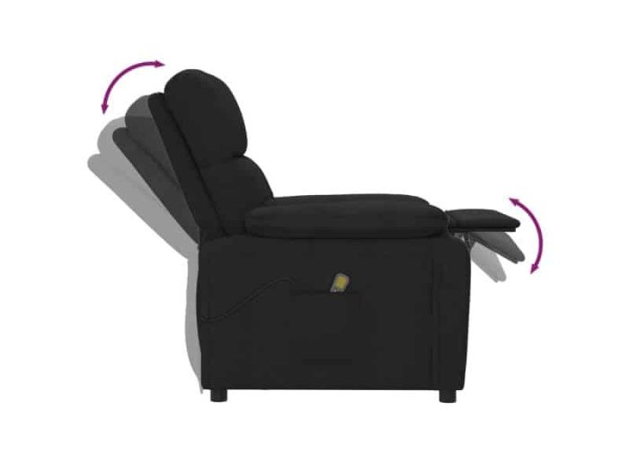 vidaXL Massage Chair Black Fabric Model 29 - Image 8