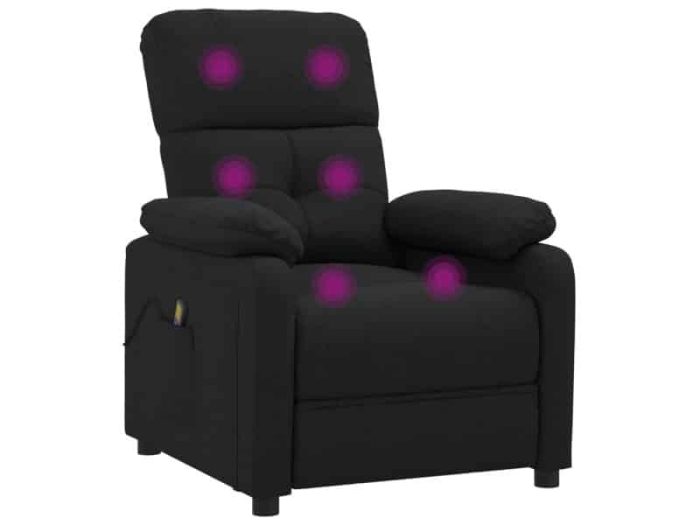 vidaXL Massage Chair Black Fabric Model 29 - Image 3
