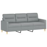 vidaXL 3-Seater Sofa Light Grey 180 cm Fabric