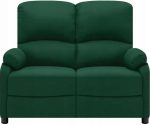 Vidaxl 2-Seater Sofa Bed Dark Green Fabric Upholstery 324095 - Image 2