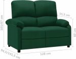 Vidaxl 2-Seater Sofa Bed Dark Green Fabric Upholstery 324095 - Image 3