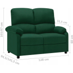 Vidaxl 2-Seater Sofa Bed Dark Green Fabric Upholstery 324095 - Image 3