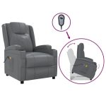 vidaXL Stand up Massage Chair Anthracite Faux Leather