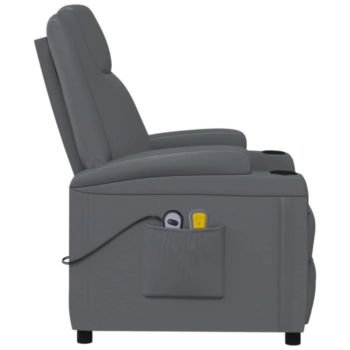 vidaXL Stand up Massage Chair Anthracite Faux Leather - Image 5
