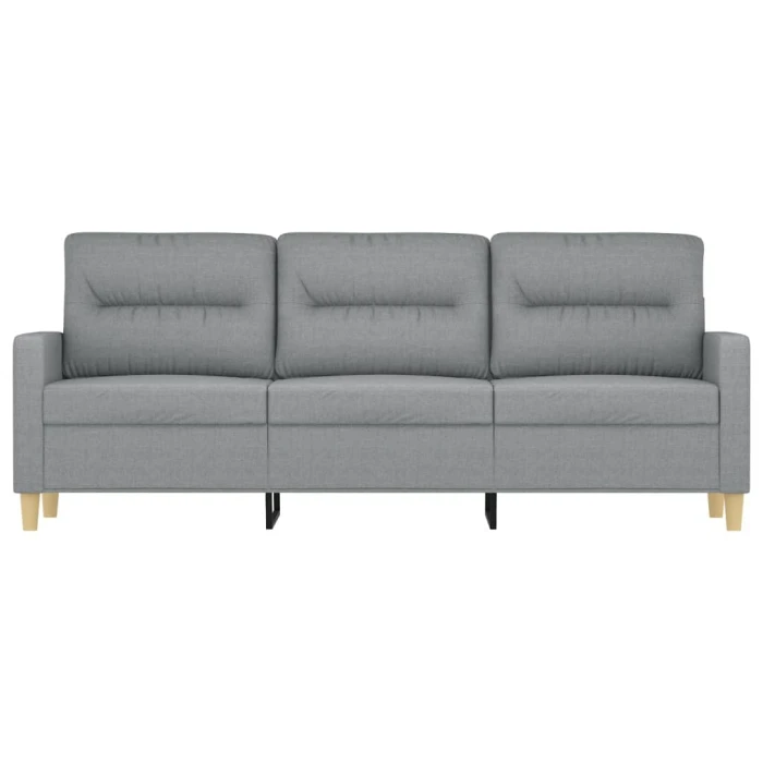 vidaXL 3-Seater Sofa Light Grey 180 cm Fabric - Image 3