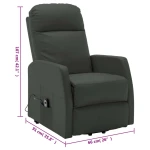 vidaXL Power Lift Massage Recliner Anthracite Faux Leather - Image 8