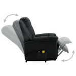 vidaXL Power Lift Massage Recliner Dark Gray Fabric - Image 4