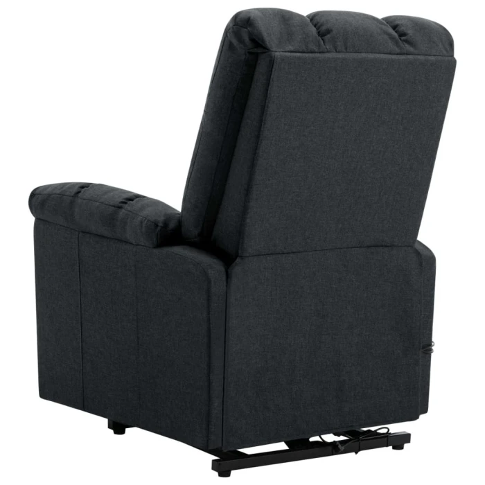vidaXL Power Lift Massage Recliner Dark Gray Fabric - Image 5