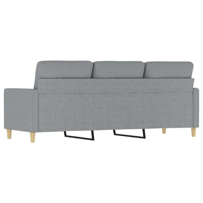 vidaXL 3-Seater Sofa Light Grey 180 cm Fabric - Image 5