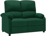 Vidaxl 2-Seater Sofa Bed Dark Green Fabric Upholstery 324095