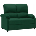Vidaxl 2-Seater Sofa Bed Dark Green Fabric Upholstery 324095