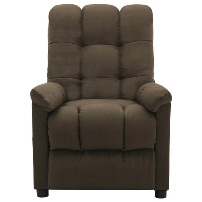 vidaXL Electric Recliner Chair Brown Fabric - Image 2