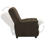 vidaXL Electric Recliner Chair Brown Fabric - Image 3