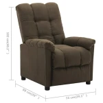 vidaXL Electric Recliner Chair Brown Fabric - Image 9