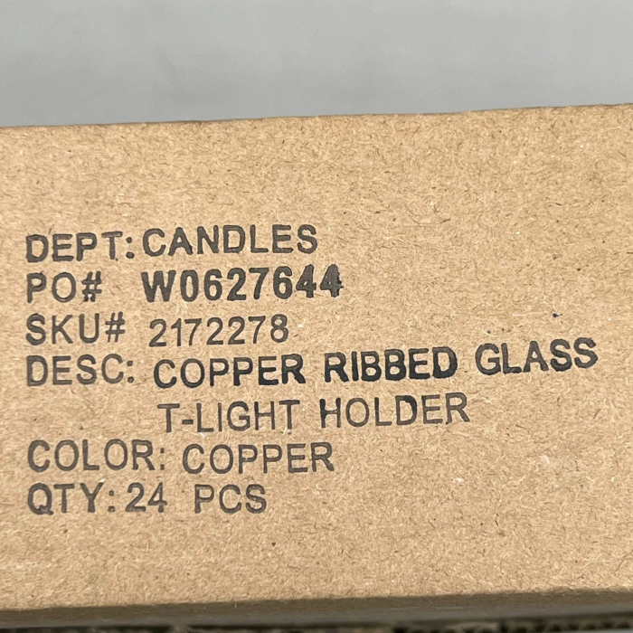 HOBBY LOBBY (24 PACK) Ribbed Glass Tea Light Holder Copper 2" Dia X 1" W0627644 - Image 6