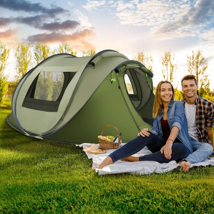 Camping Tent 4 Person Dome Tent Instant Tent for Camping with Waterproof, Windproof, Carry Bag,Lightweight for Camping, Backpacking & Hiking Family Outdoor - Image 2