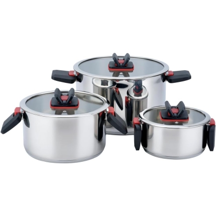 C&E Stainless Steel Compact Pot Set 6-Piece Set
