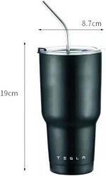 Travel Mug with Car Sticker, for Tesla Model 3 XYS Travel Mug Hot or Cold Coffee or Tea Personalized Car Water Cup - Image 2