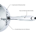 Premium Stainless Steel Cookware Set 10 Piece German Technology, Induction Pots And Pans Set, 18/10 Stainless Steel Saute Pan With Lid, Fry Pan, Saucepan With Lid, Stockpot With Lid - Image 3