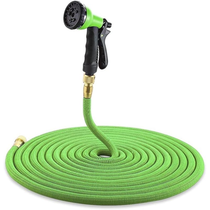 (BLUE) Flexible Expanding Water Hose Garden Hose Shrink Expandable Flexible Water Hoses Pressure Car Washer Pipe Spray G-u-n Irrigation Garden Hose Leunlee