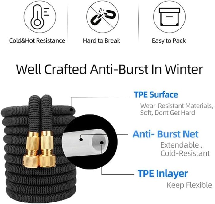 (BLUE) Flexible Expanding Water Hose Garden Hose Shrink Expandable Flexible Water Hoses Pressure Car Washer Pipe Spray G-u-n Irrigation Garden Hose Leunlee - Image 7