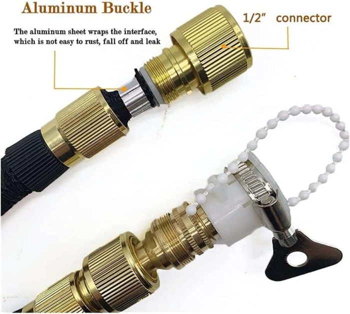 (BLUE) Flexible Expanding Water Hose Garden Hose Shrink Expandable Flexible Water Hoses Pressure Car Washer Pipe Spray G-u-n Irrigation Garden Hose Leunlee - Image 6