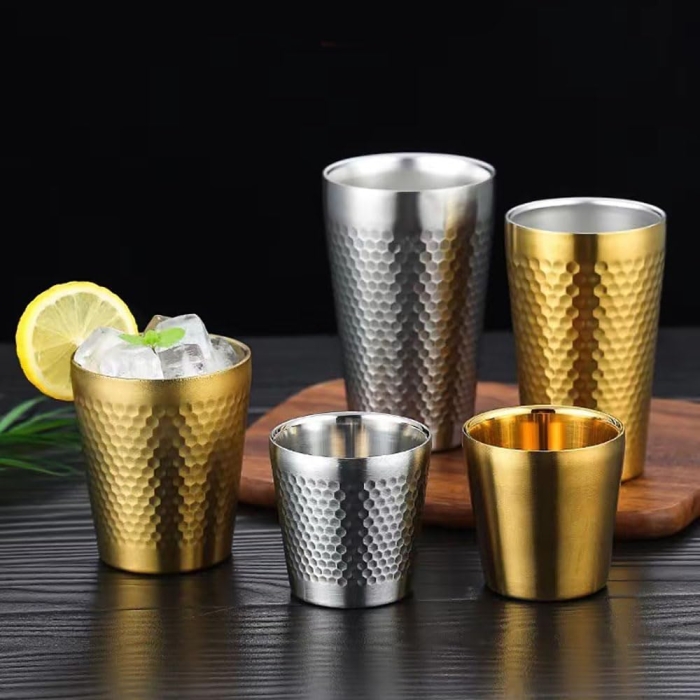 304 Stainless Steel Teacup Coffee Cup Mug Tumber Drinking Mugs Tea Cups for Water, Milk, Juice, Tea, Beer, Champagne, Wine, etc (450ML, Silver) - Image 6